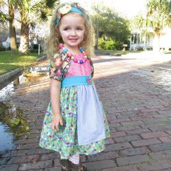 Girls Peasant Dress Pattern with Apron and sash. Easy to sew, a great beginners pattern by Whimsy Couture