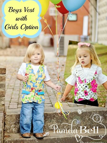 Boys vest sewing pattern with girls option.
