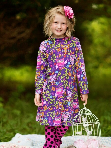 Knit tee dress for girls sewing pattern | Whimsy Couture