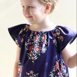 Girls peasant dress pattern. It is a simple dress with top length option and pockets | Whimsy Couture