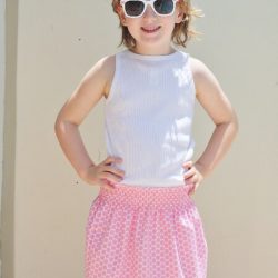 Girls shirred skirt sewing pattern by Whimsy Cotuure