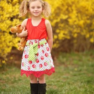 Girls shirred skirt sewing pattern by Whimsy Cotuure