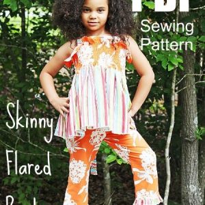 Skinny flared pants sewing pattern by Whimsy Couture