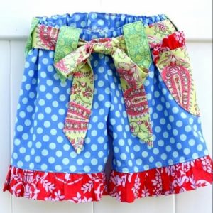 Girls ruffle shorts sewing pattern by Whimsy Couture