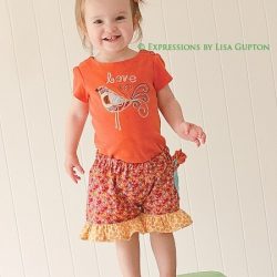 Girls ruffle shorts sewing pattern by Whimsy Couture