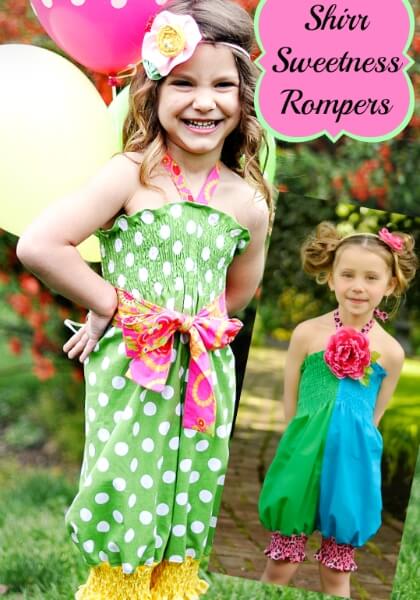 Shirr sweetness romper sewing pattern by Whimsy Couture