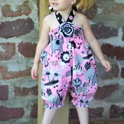 Shirred bubble romper sewing pattern by Whimsy Couture