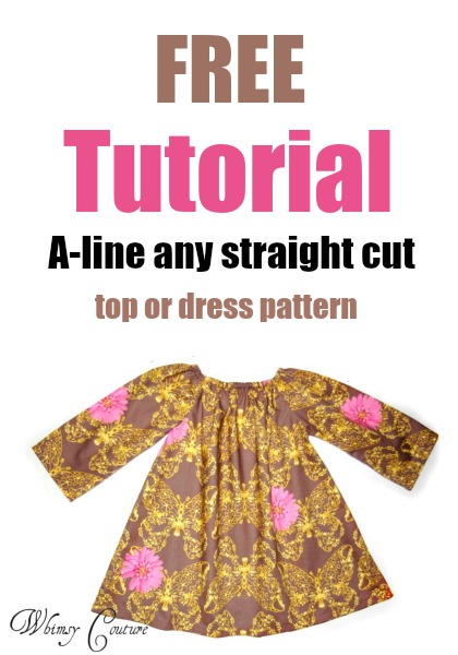 How to A-line any straight cut top or dress pattern